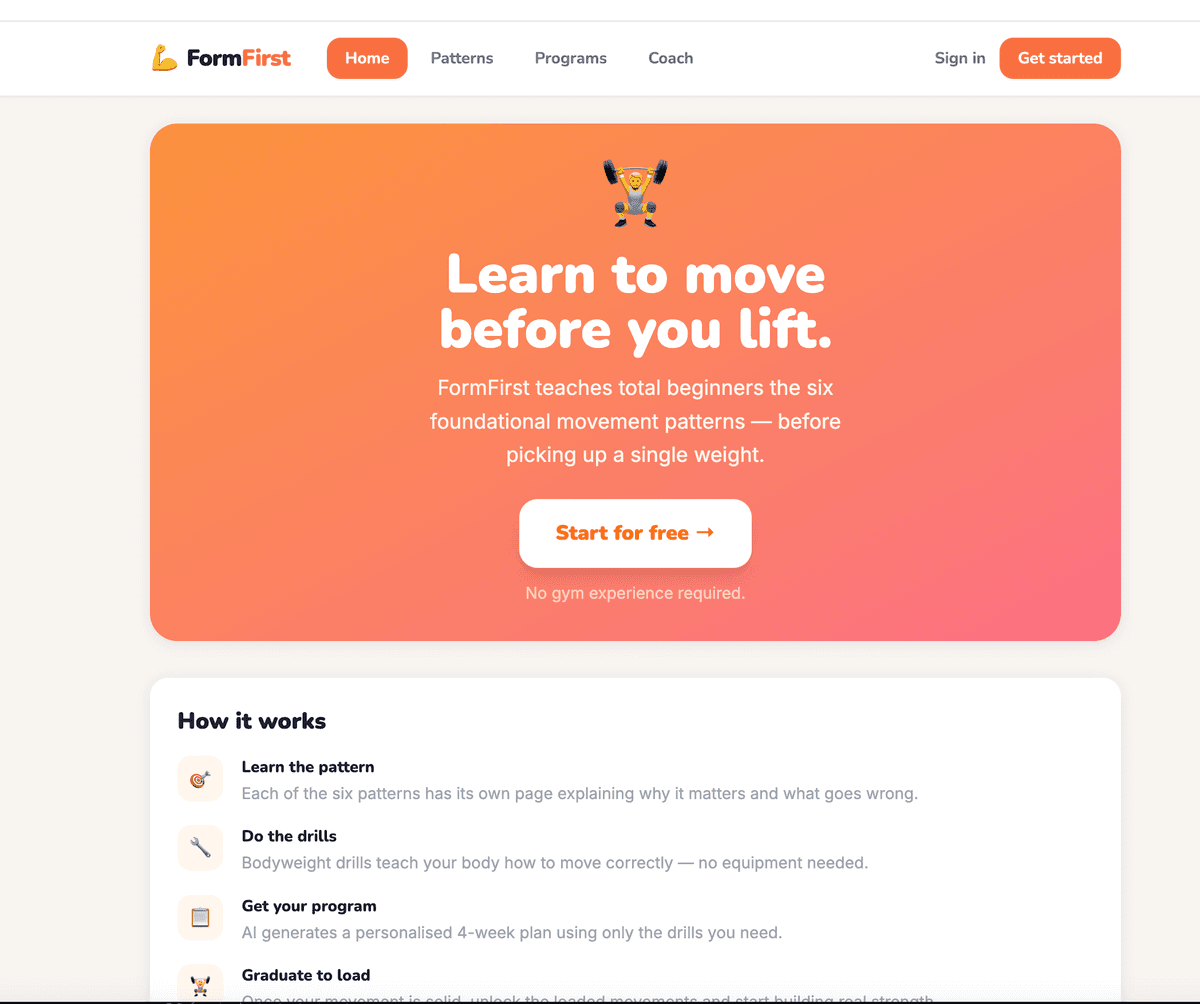 Screenshot of FormFit